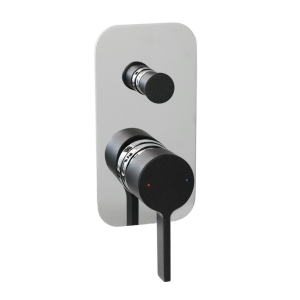 Martini Black Shower Wall Mixer With Diverter